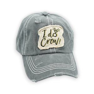 C.C Solid Color I Do Crew Distressed Cotton Baseball ‎ Hat Ballcap Gray
